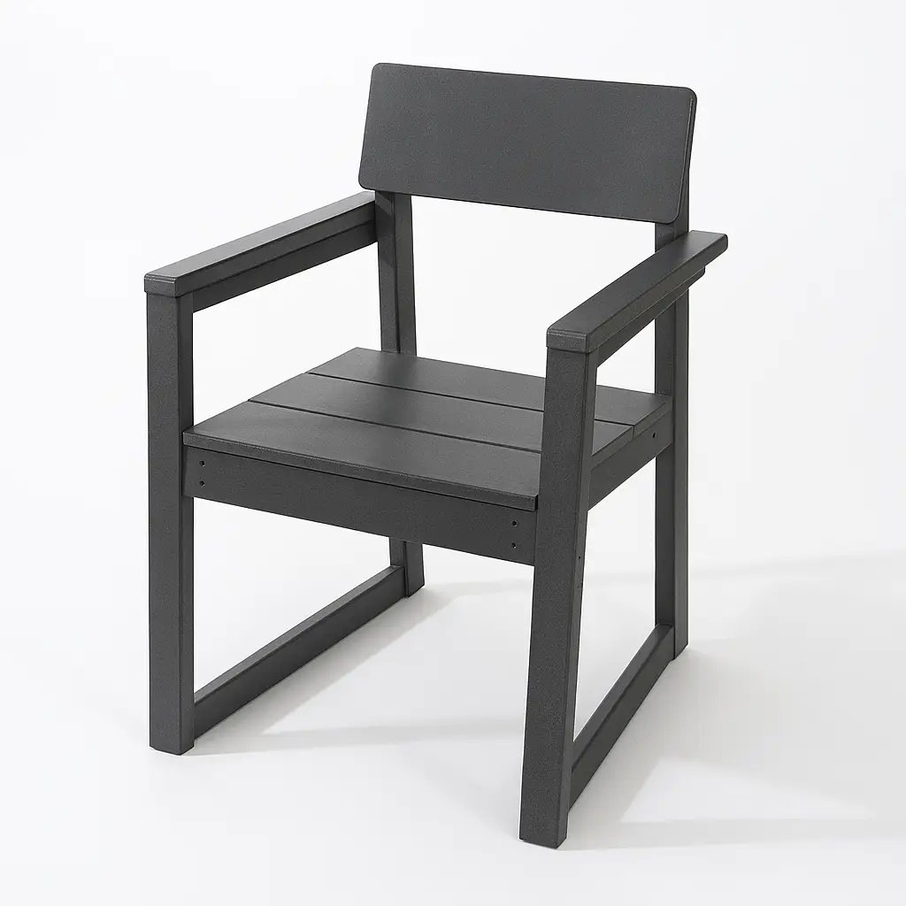 Grey HDPE Outdoor & Garden Armchairs with Backrest by HouseOfZazla