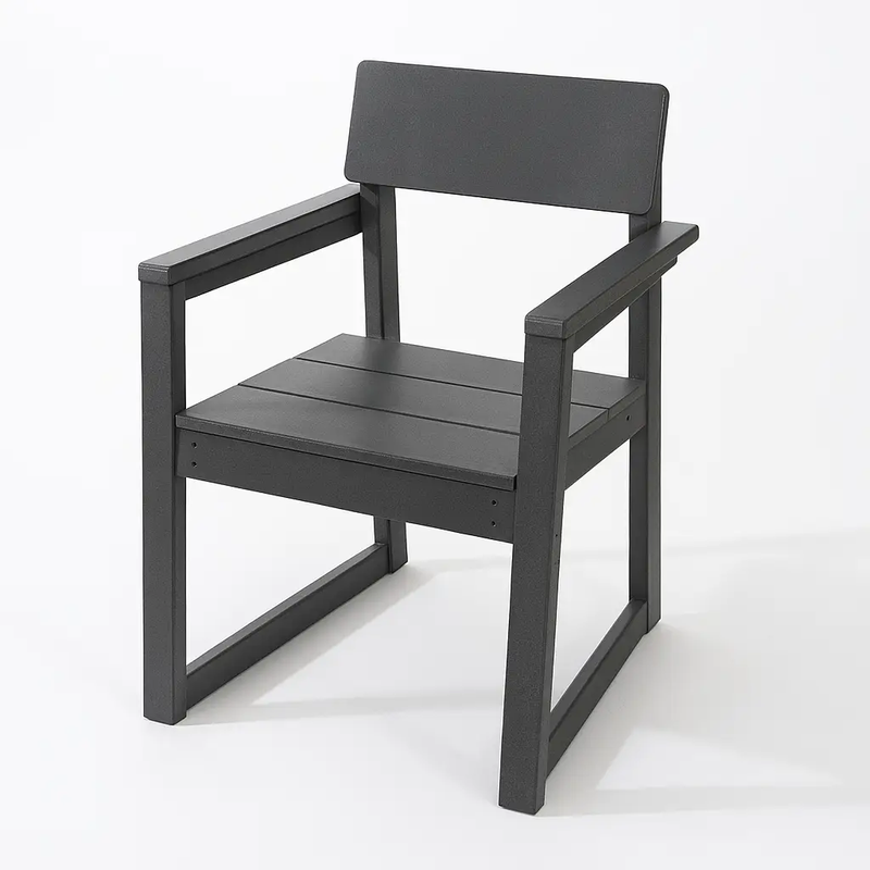 Grey HDPE Outdoor & Garden Armchairs with Backrest by HouseOfZazla