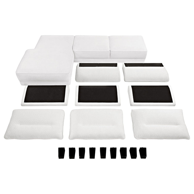 Granholm - Upholstered Curved Arm Sectional Sofa - White