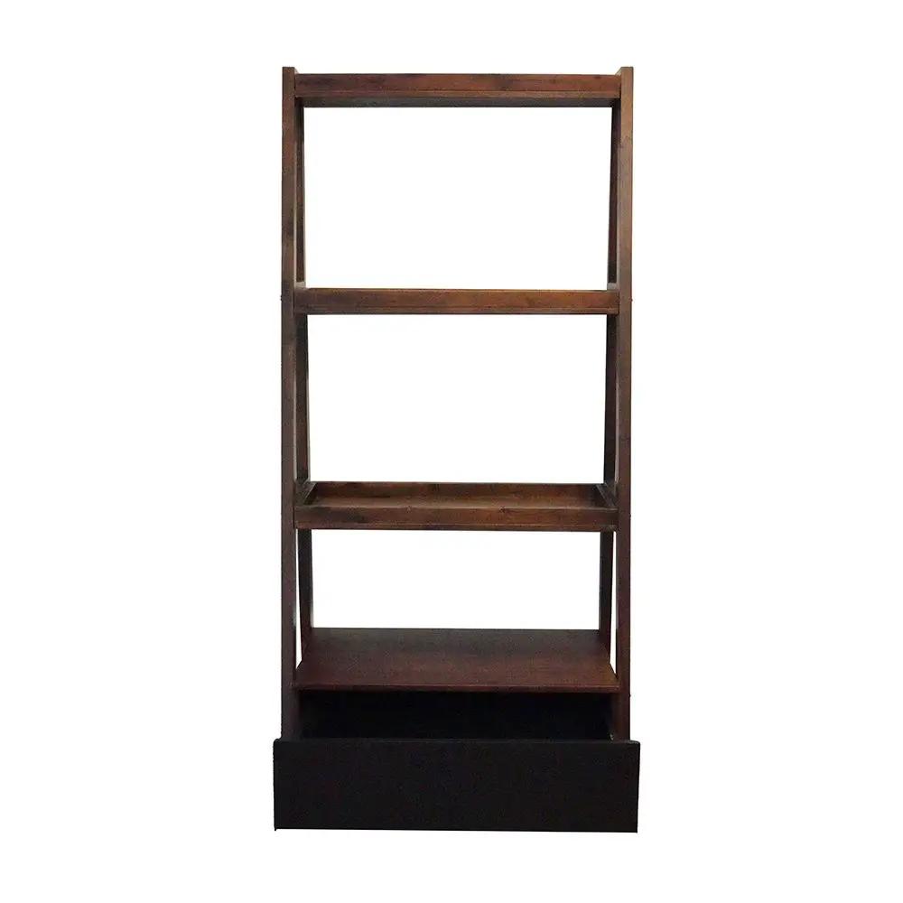 Ladder Shelf, Ladder Style Display Shelf - Natural Wood / Brown by Unique Piece Furniture