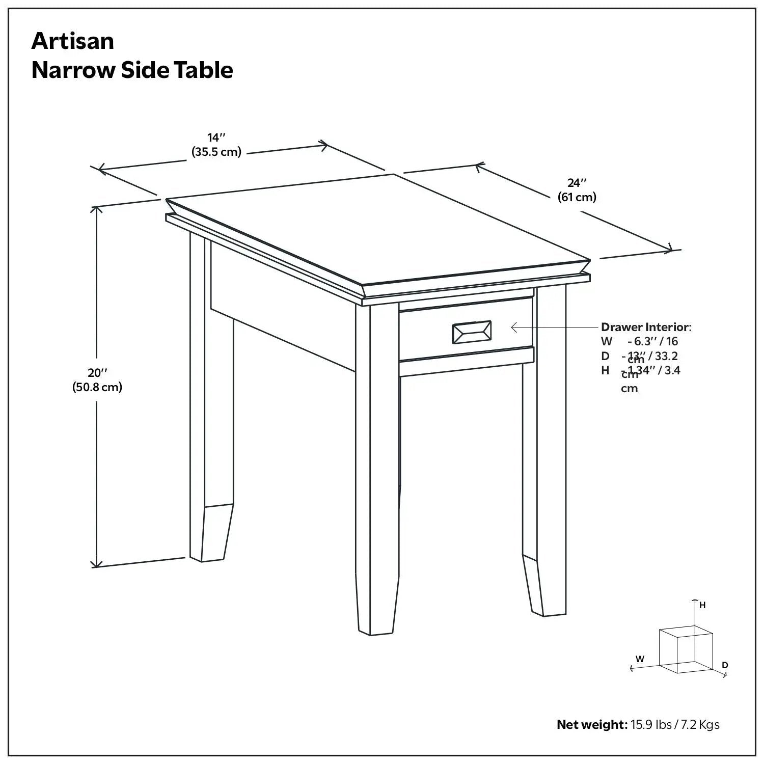 Artisan - Handcrafted Narrow Side Table by Unique Piece Furniture