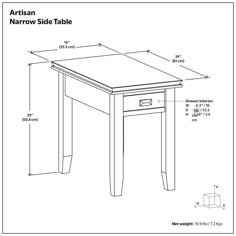 Artisan - Handcrafted Narrow Side Table by Unique Piece Furniture