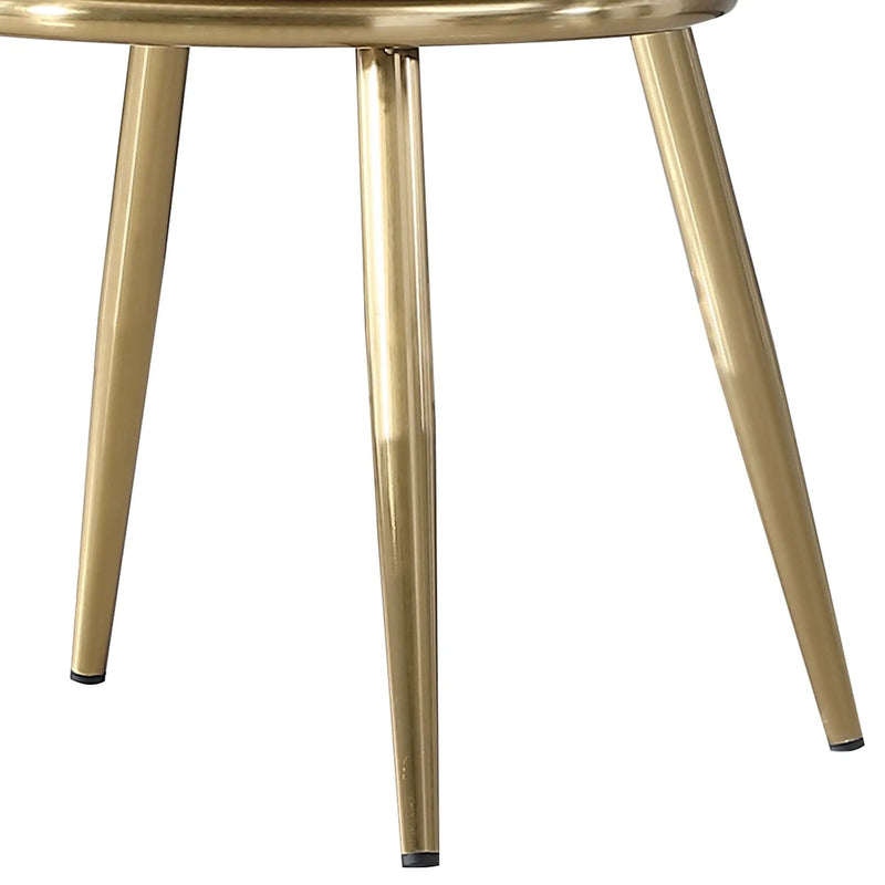 Modern Dining Chairs (Set of 2) With Gold Metal Legs - Beige by Unique Piece Furniture