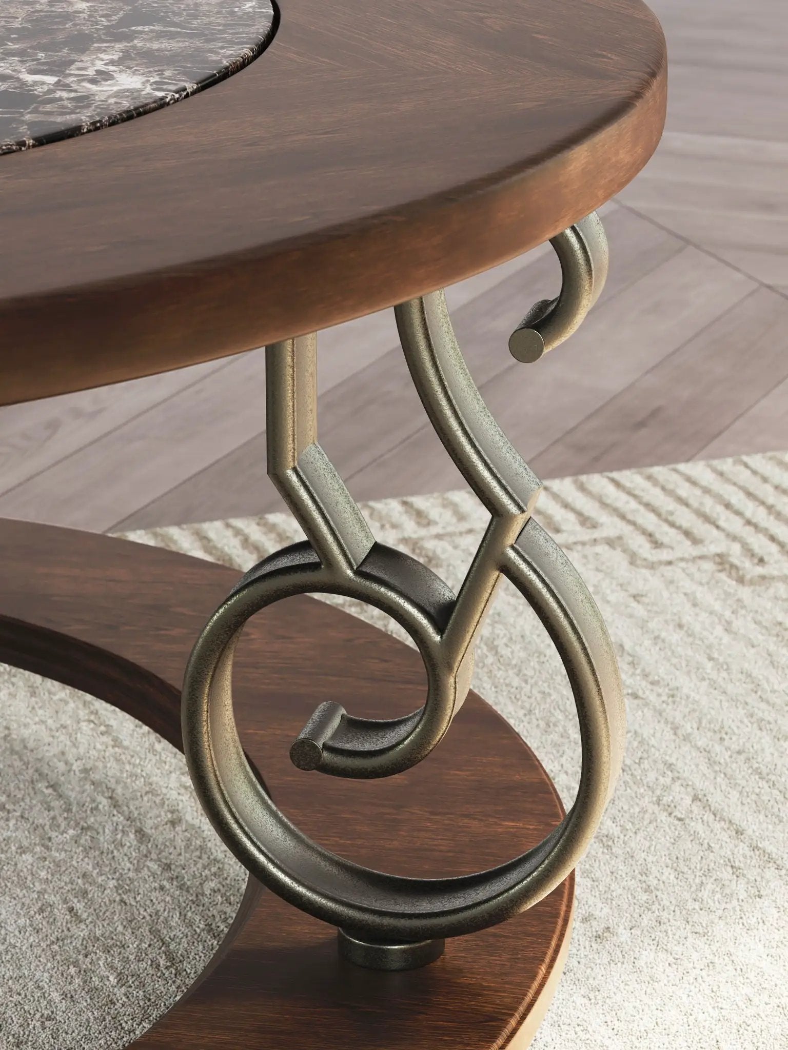 Frallyn - Round Cocktail Table - Dark Brown by Unique Piece Furniture