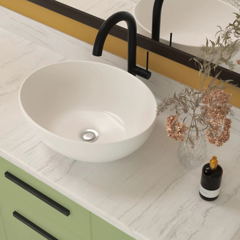 Oval Vessel Bathroom Sink - White by HouseOfZazla