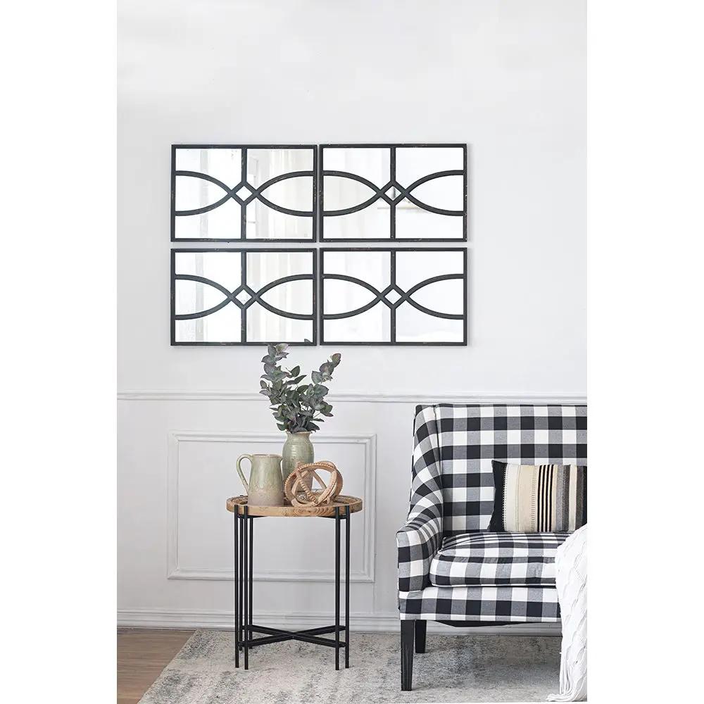 Rectangular Wooden Wall Mirror With Antique Frame, Vertical Or Horizontal Home Decor For Living Room (Set of 2) by HouseOfZazla