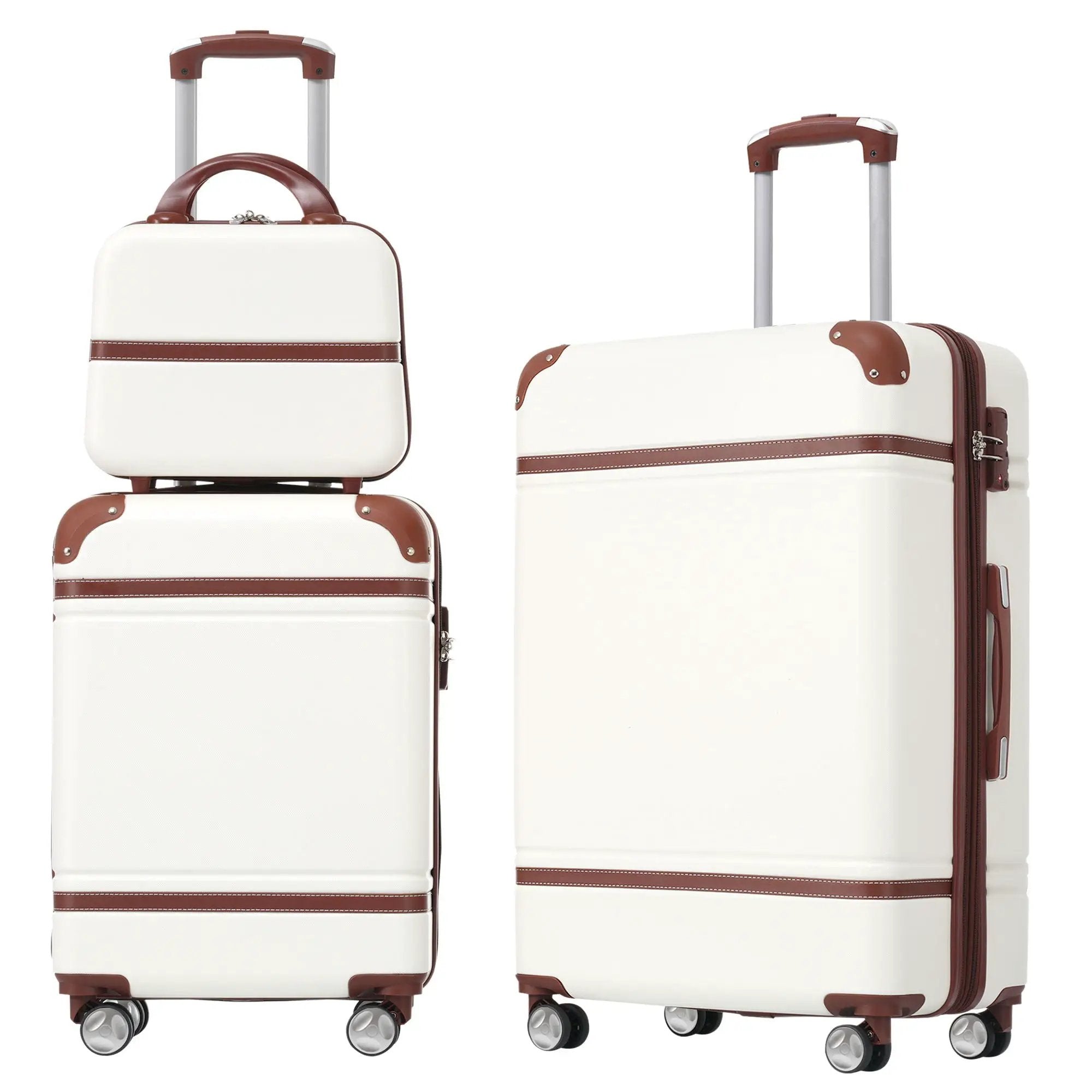 Hardshell Luggage Sets 3 Pieces 20" / 24" Luggages And Cosmetic Case Spinner Suitcase With Tsa Lock Lightweight by HouseOfZazla