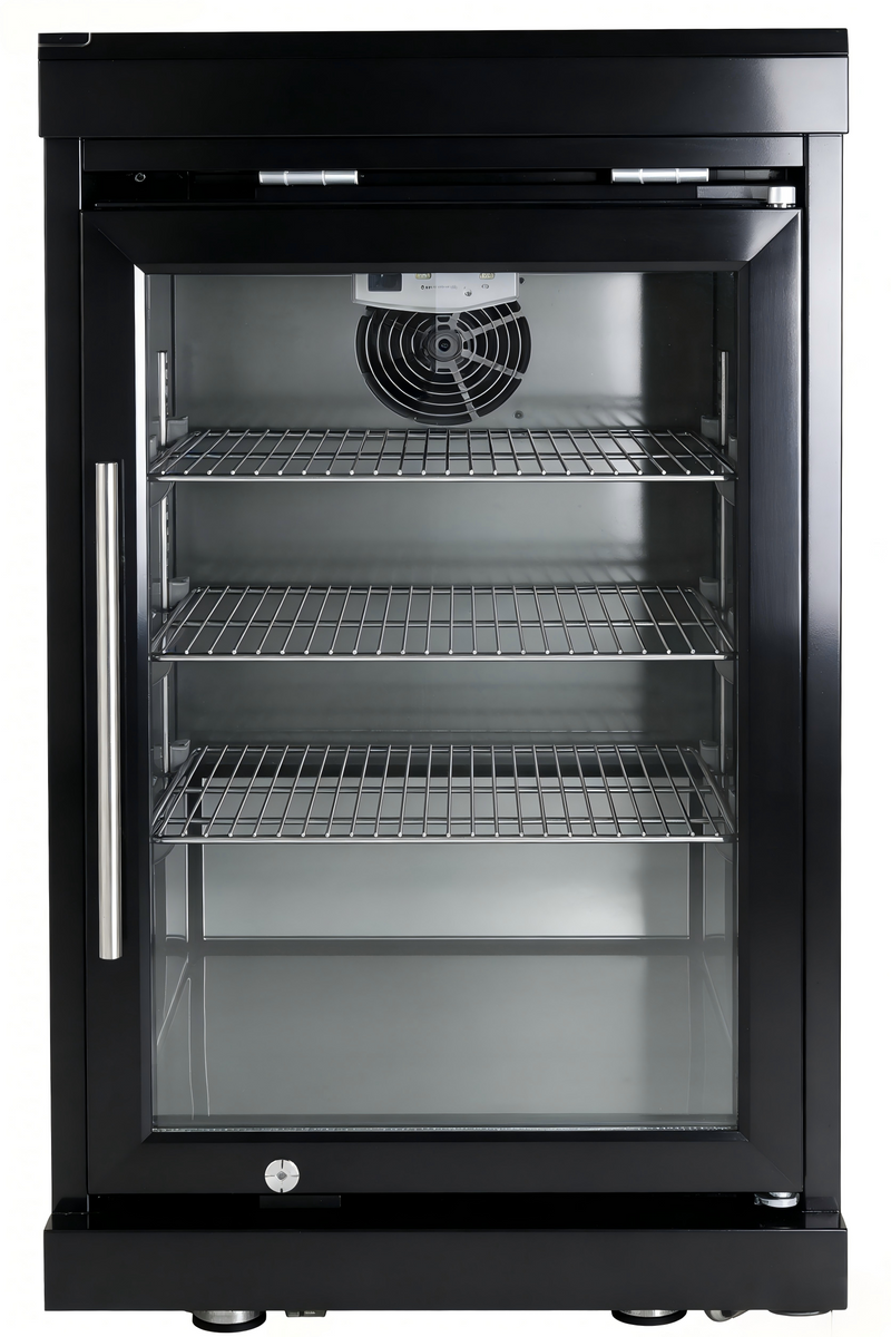 Black Single Door Fridge Cabinet Outdoor Kitchen Islands by HouseOfZazla