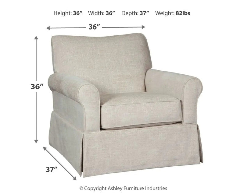 Searcy - Swivel Glider Accent Chair - Quartz by Unique Piece Furniture