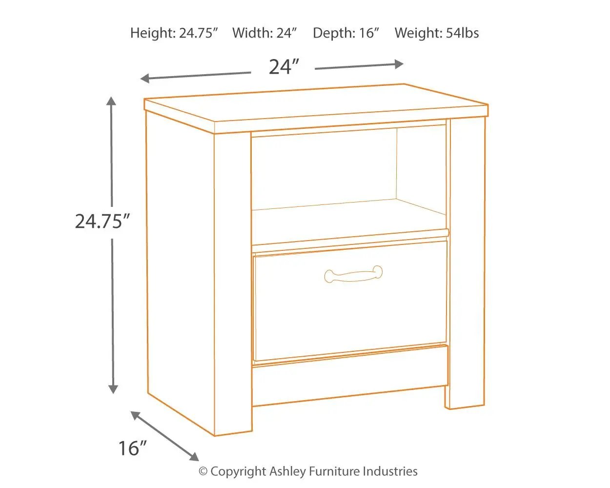 Bellaby - One Drawer Night Stand - Whitewash by Unique Piece Furniture