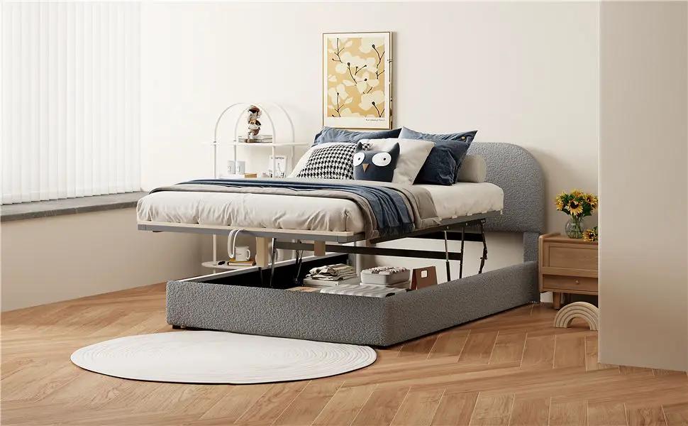 Upholstered Platform Bed With Hydraulic Storage System by HouseOfZazla