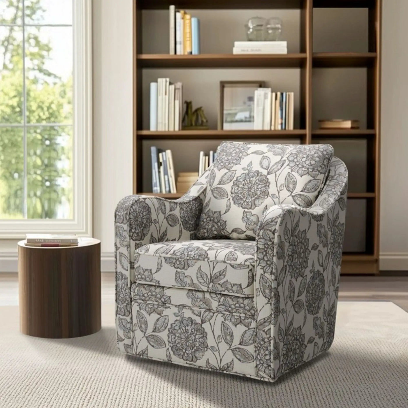 Wide Seat Arm Chair With 360 Degree Rotation by Unique Piece Furniture