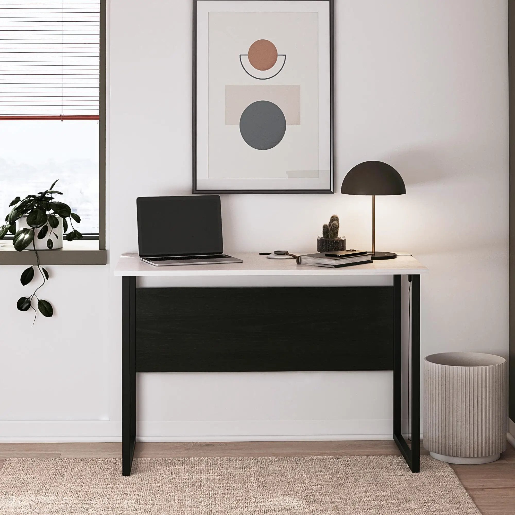 Sorina - Writing Desk - White / Light Oak by Unique Piece Furniture