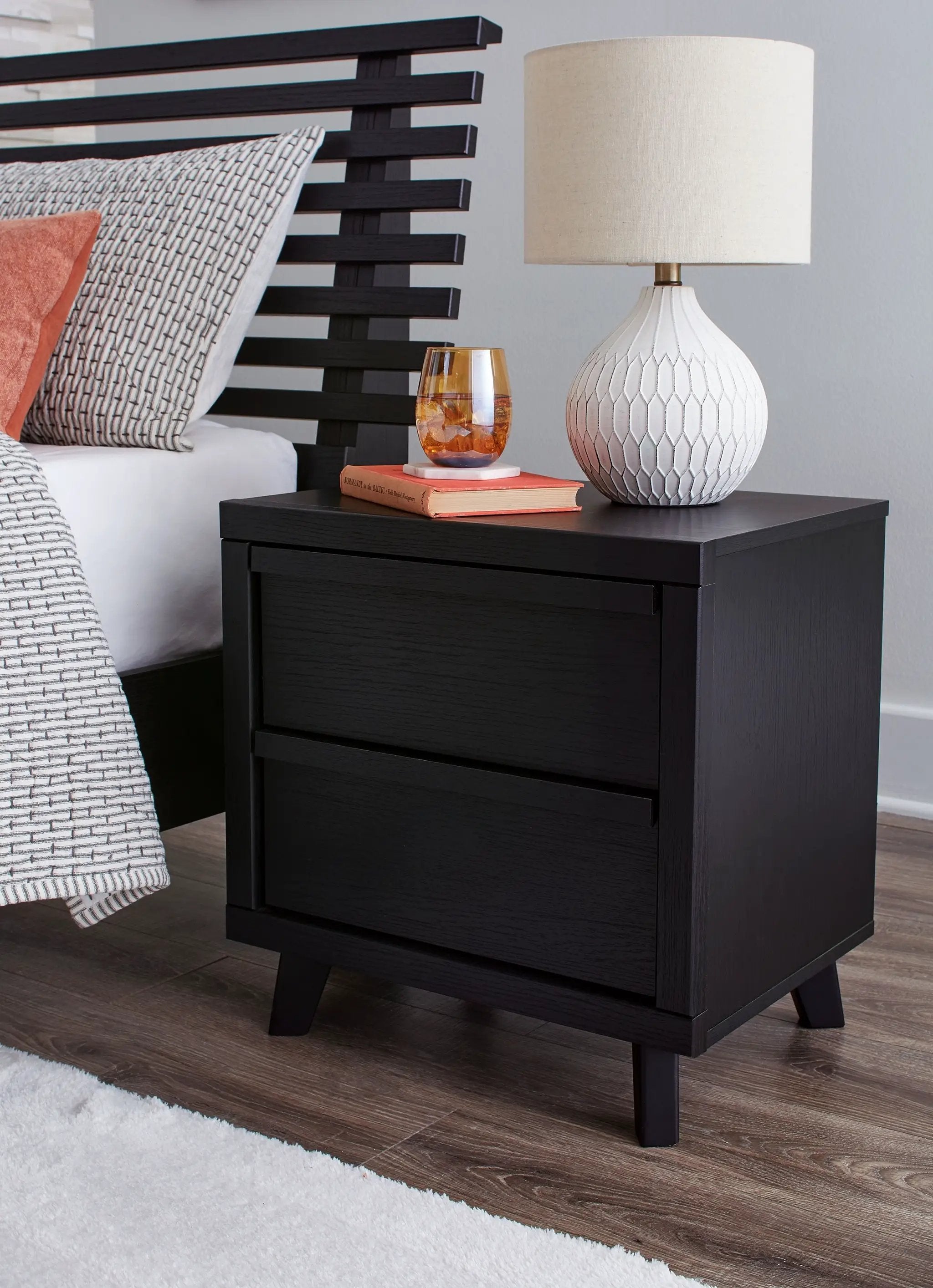 Danziar - Two Drawer Night Stand - Black by Unique Piece Furniture