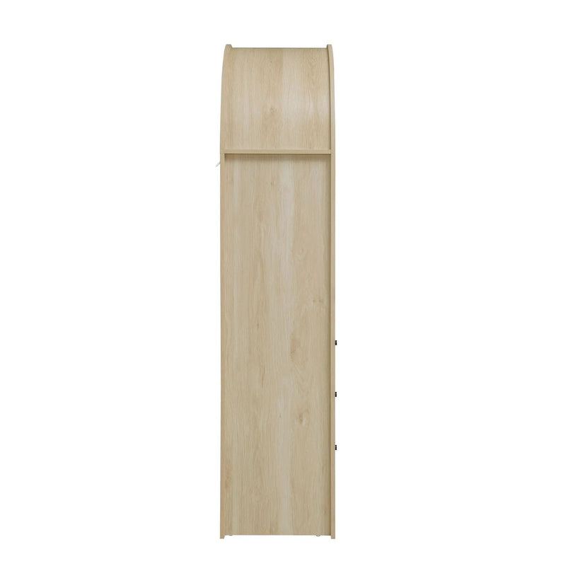 Arched Kitchen Pantry, Modern Farmhouse Wood Kitchen Storage Cabinets, Arched Storage Display Cabinet With Adjustable Shelves, Versatile Cupboard For Kitchen, Dining Room, Living Room - Natural by HouseOfZazla
