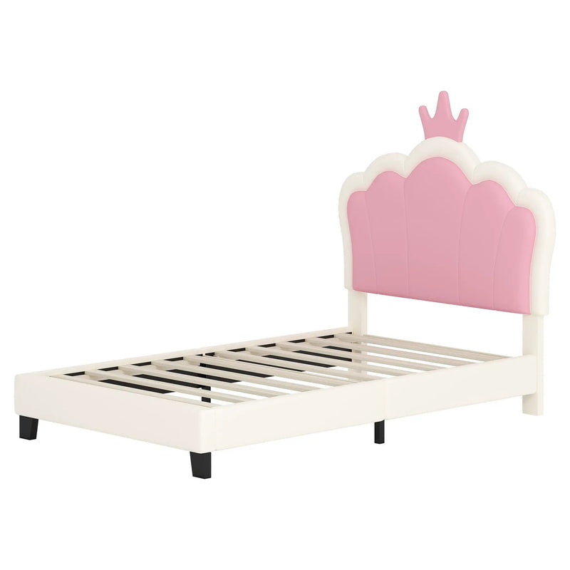 Upholstered Princess Platform Bed With Crown Headboard by HouseOfZazla