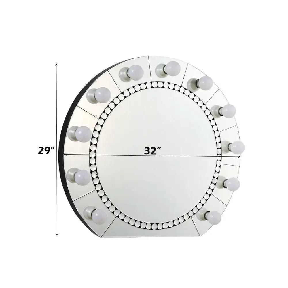 Farai - 29" Accent Mirror - Mirrored & Faux Crystal Diamonds by Unique Piece Furniture