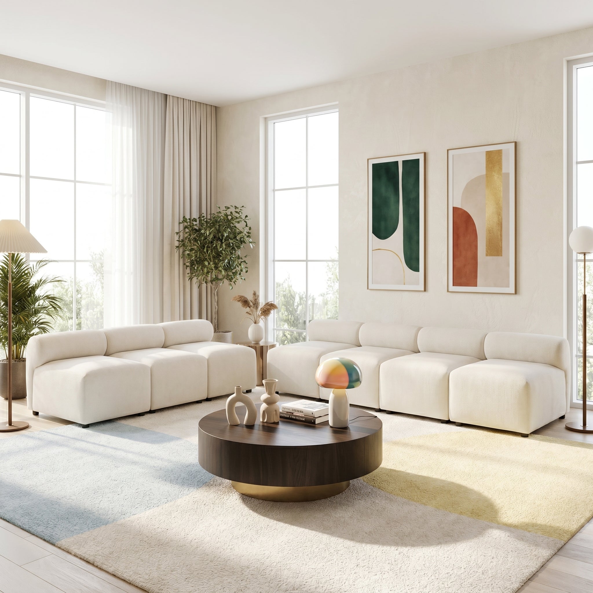 Evelyn 7-Piece Modular Chenille Sectional Sofa for Living Rooms by HouseOfZazla