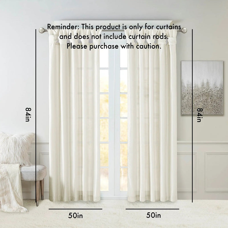 Twist Tab Lined Window Curtain Panel White 50x84 by HouseOfZazla