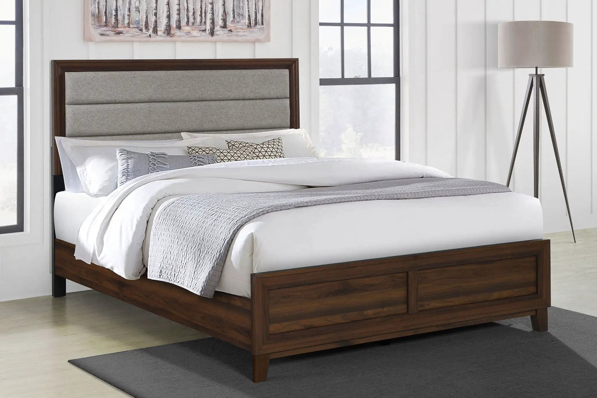 Welsley 50-inch Upholstered California King Bed Walnut by Unique Piece Furniture