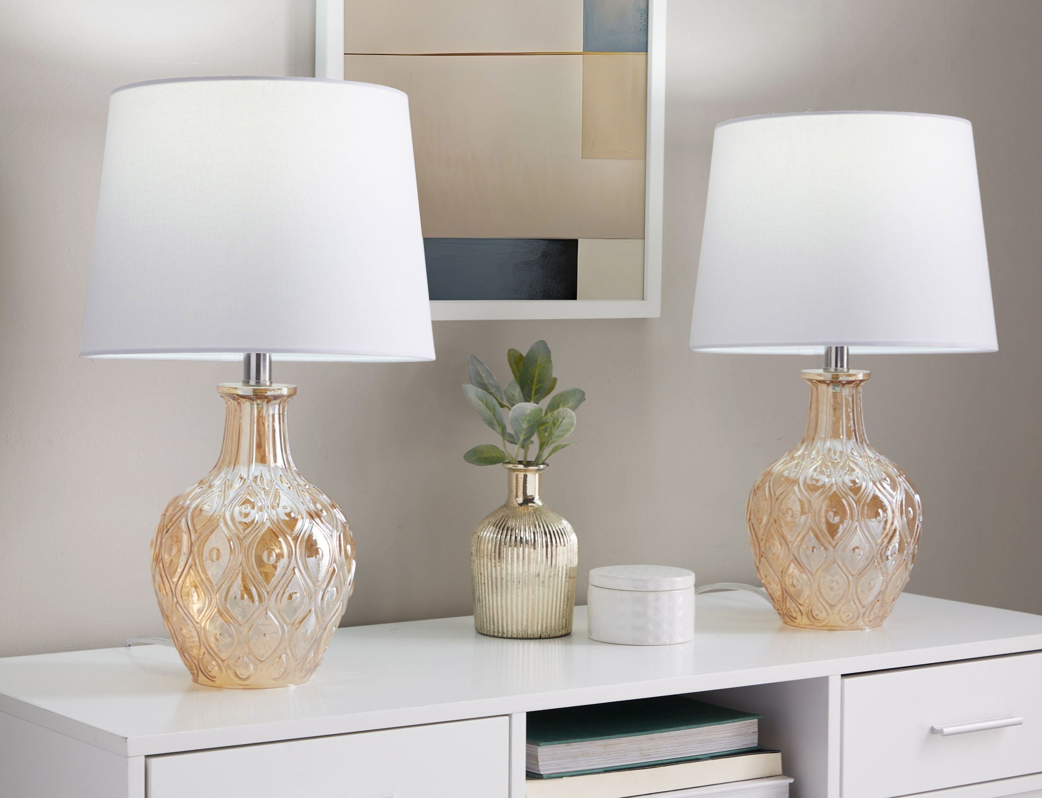 Gloria - Round Contemporary Lamp (Set of 2) by HouseOfZazla