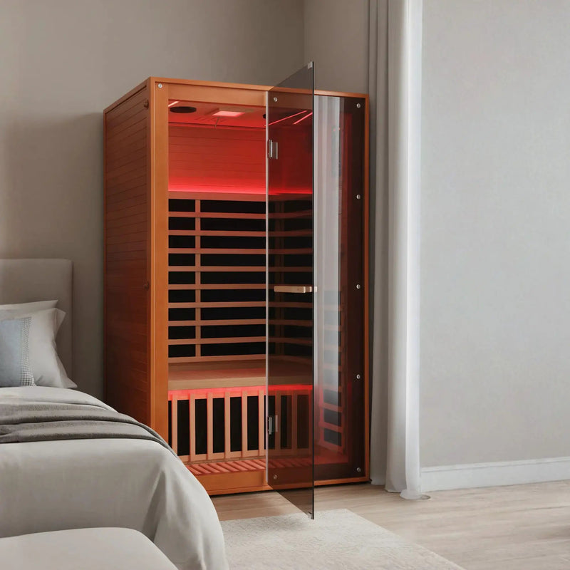 Double Sauna Room With Carbon Heating Plates - American White Oak by HouseOfZazla