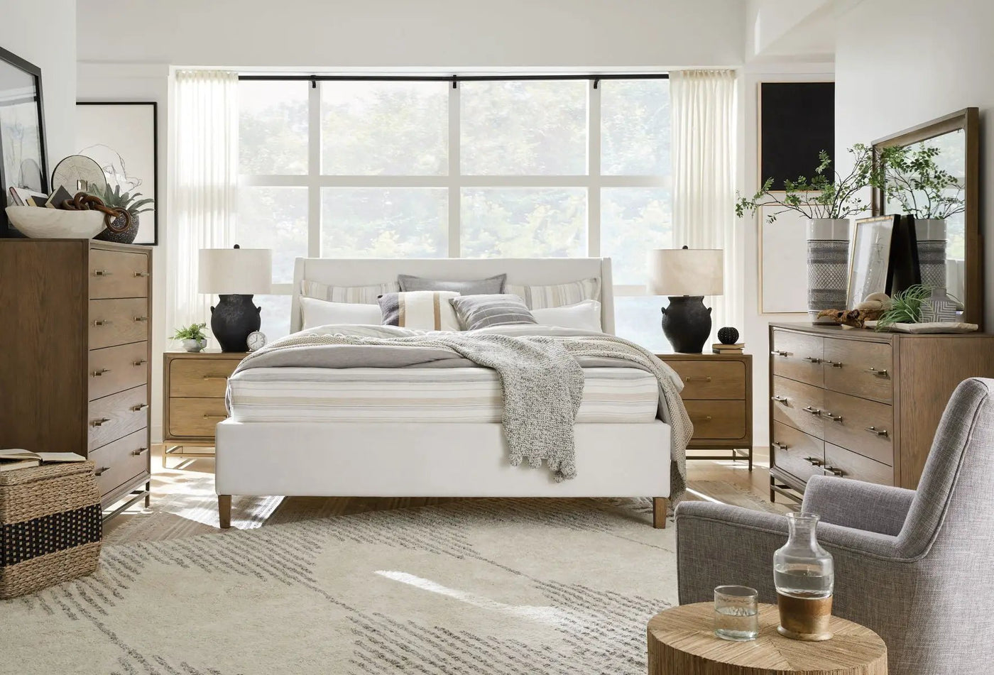 Lindon - Complete Upholstered Island Bed by Unique Piece Furniture
