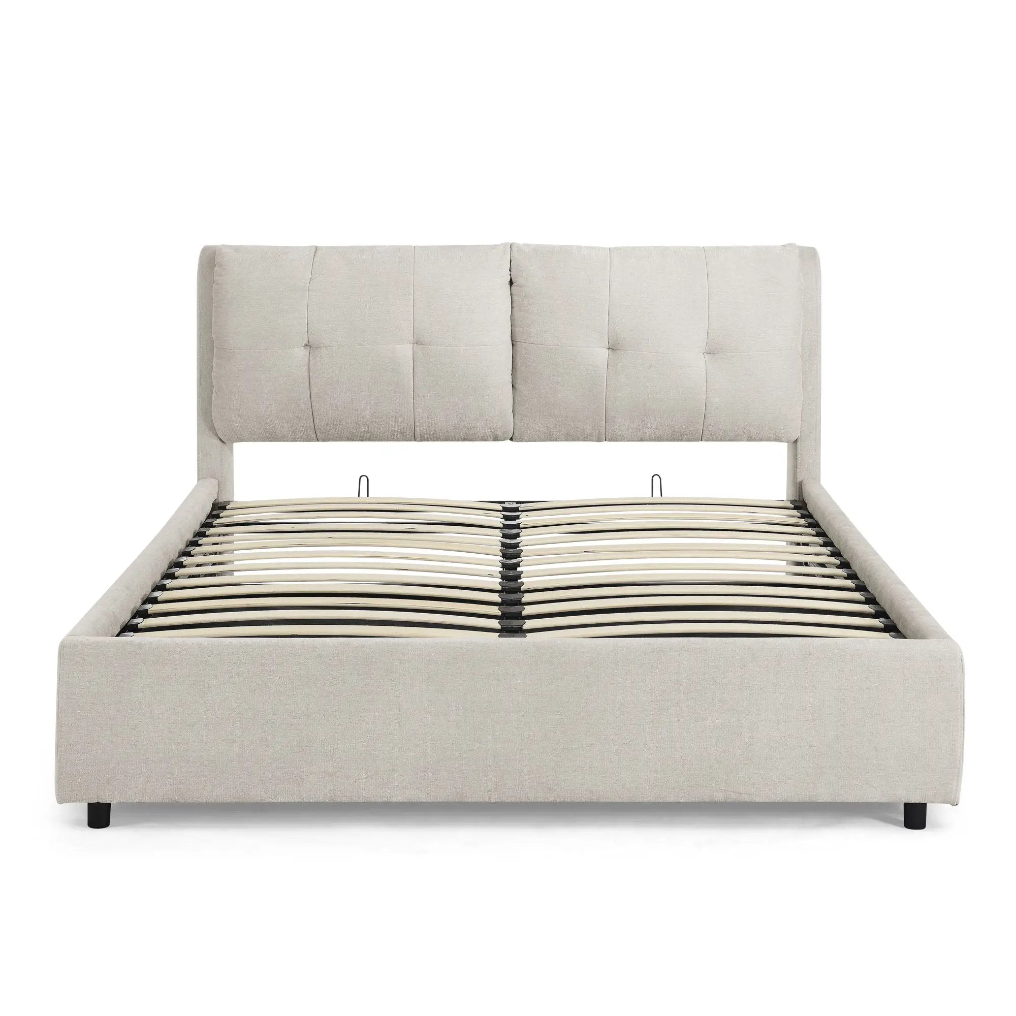 Storage Upholstered Hydraulic Platform Bed With Integrated Headboard