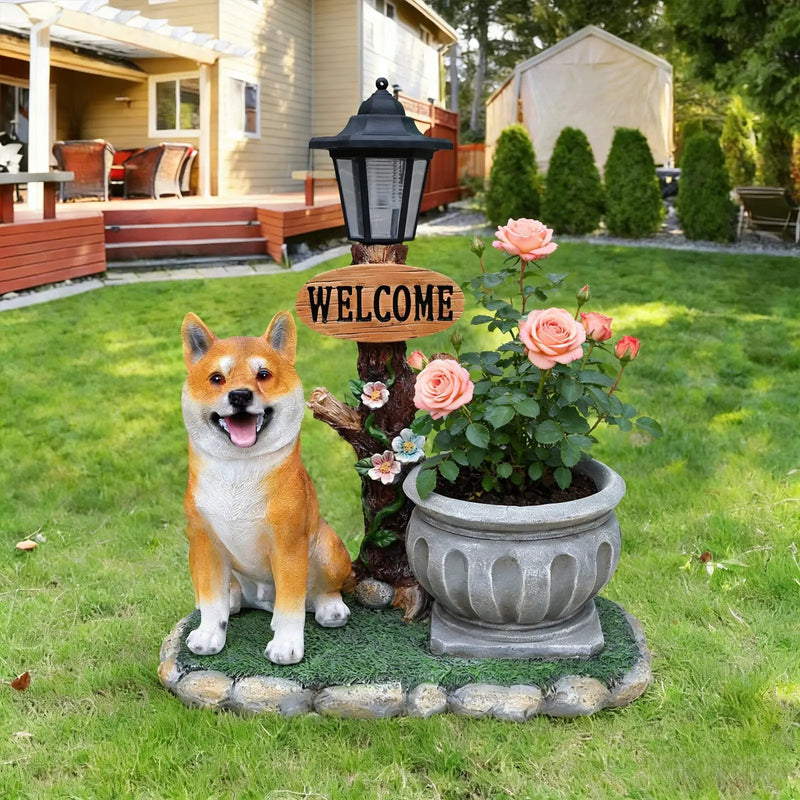 Sitting Akita Dog Planter Garden Decor by HouseOfZazla