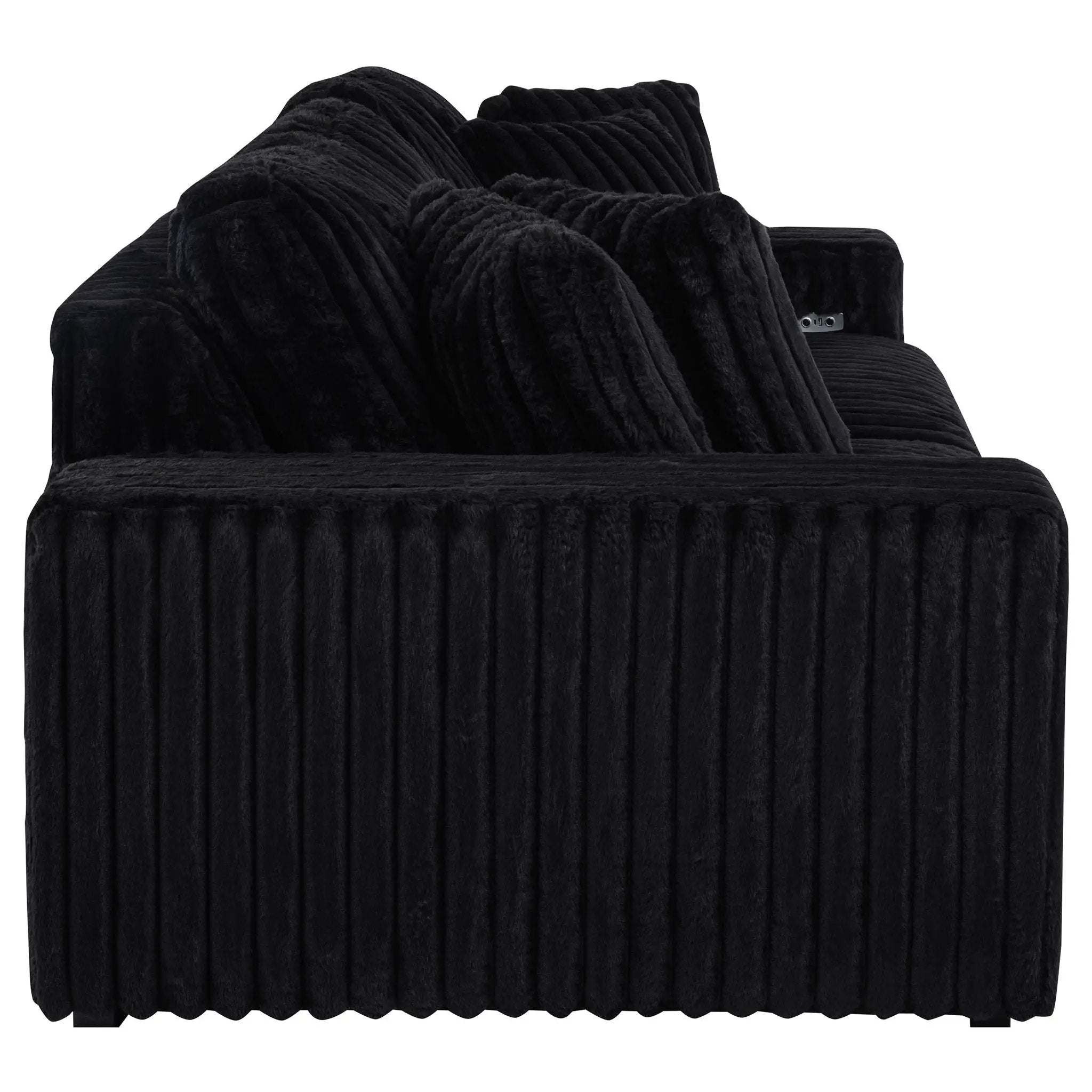 Clifford - Upholstered Dual Power Chaise Sofa - Black