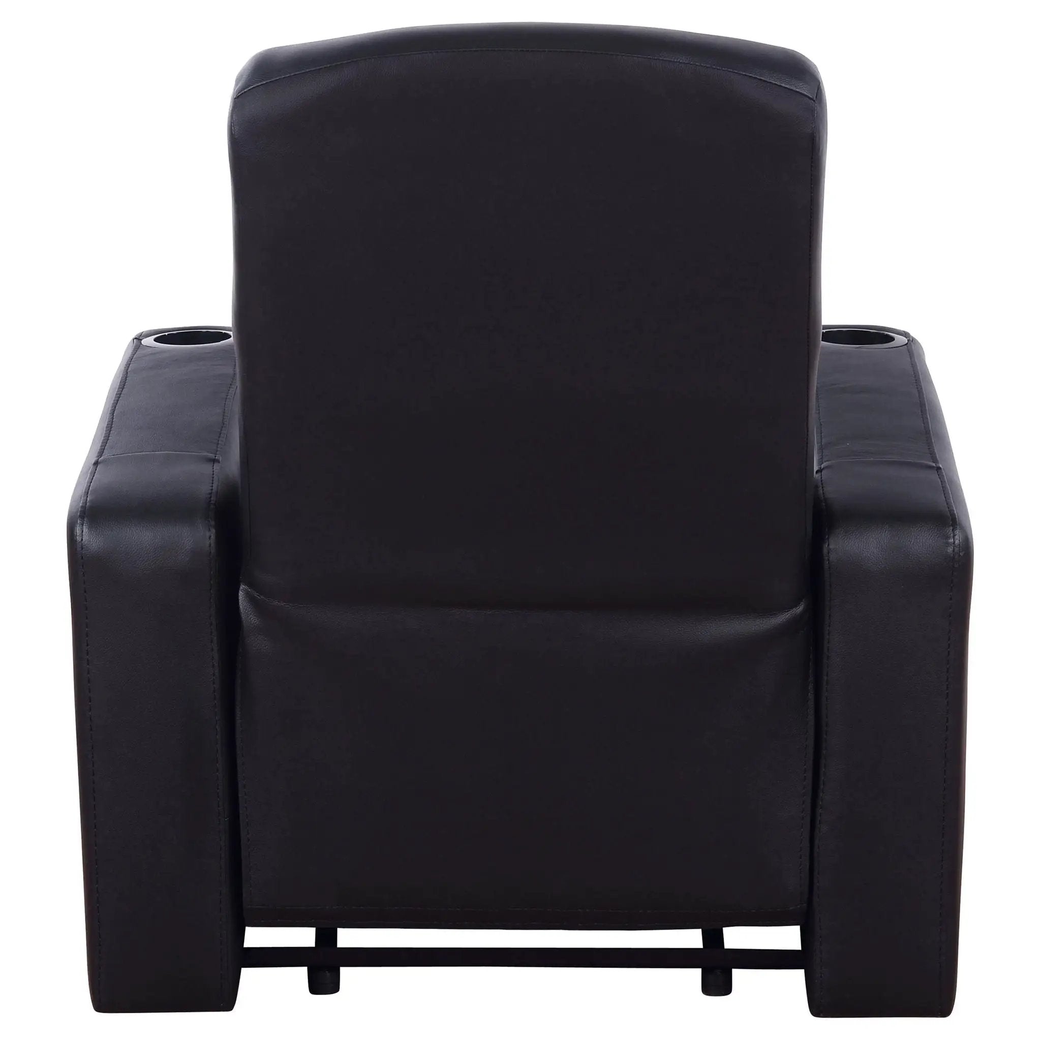 Upholstered Recliner With Cup Holder Comfort Lounge Chair - Black by Unique Piece Furniture