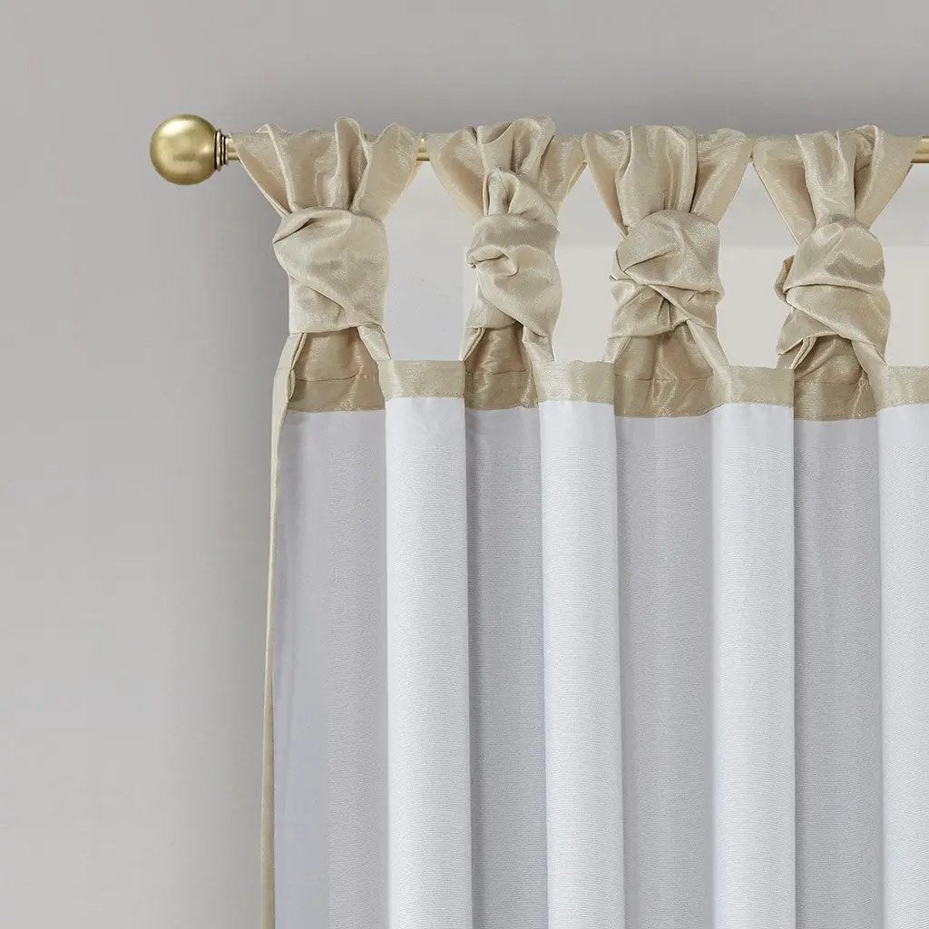 Twist Tab Total Blackout Window Curtain Panel Champagne 50x95 by HouseOfZazla