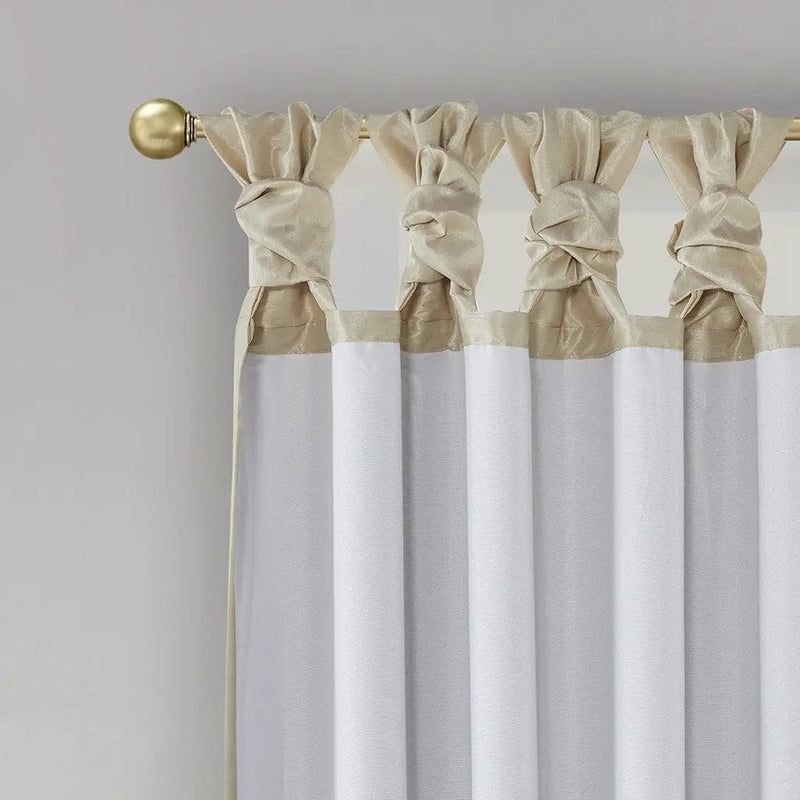 Twist Tab Total Blackout Window Curtain Panel Champagne 50x95 by HouseOfZazla