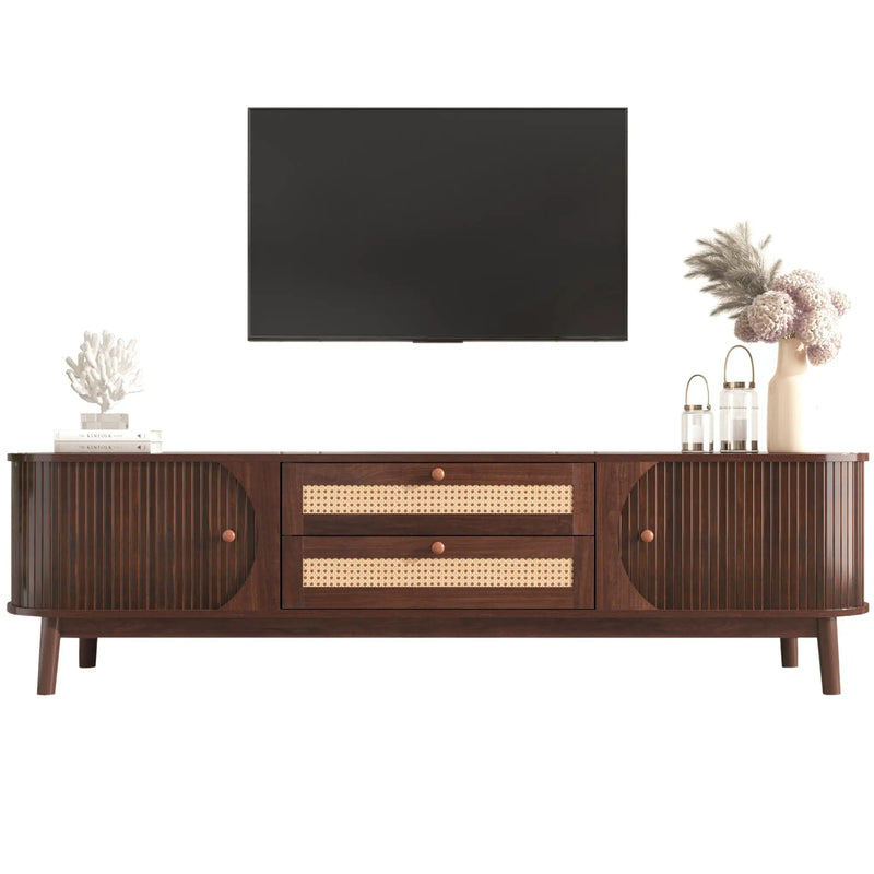 Modern Farmhouse Rattan TV Stand by BLAKHOM
