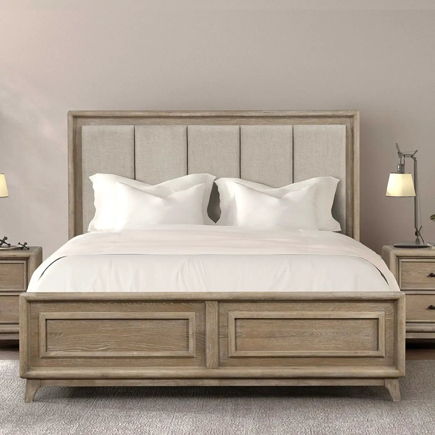 Contemporary Bed With Padded Headboard by HouseOfZazla