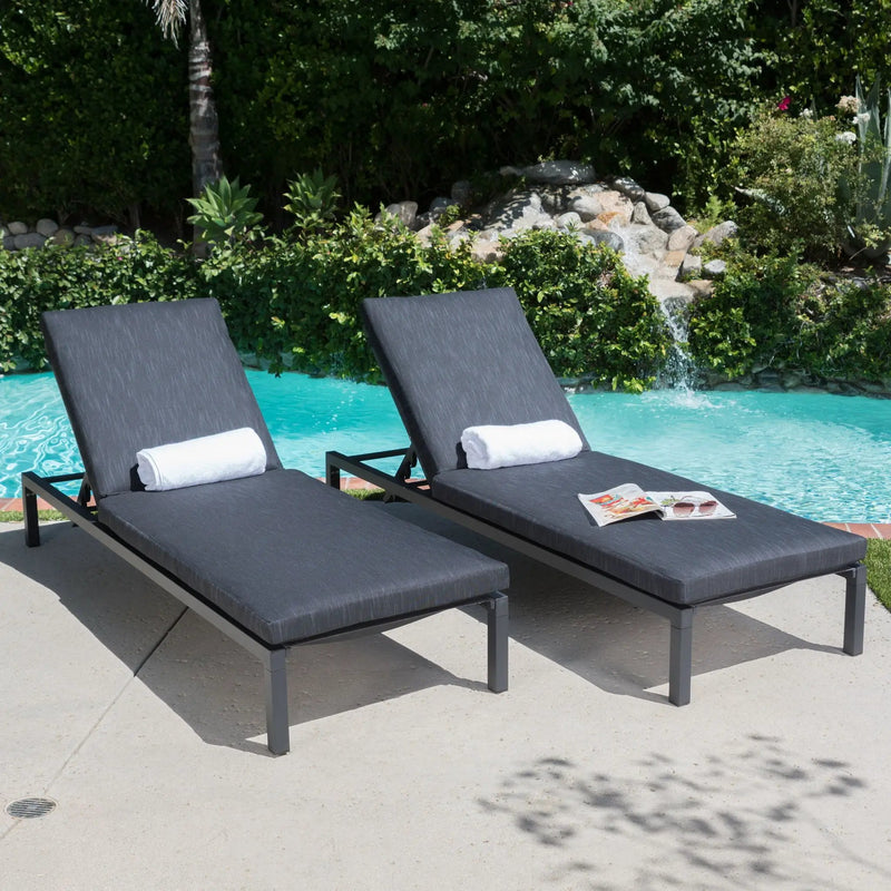Modern Chaise Lounge With Water Resistant Fabric Cushions by HouseOfZazla