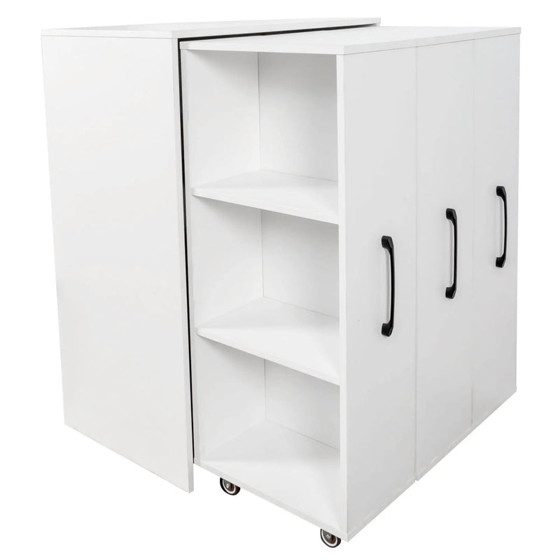 3 Tier Bookcase with Three Pulled Out Doors and Wheels by HouseOfZazla