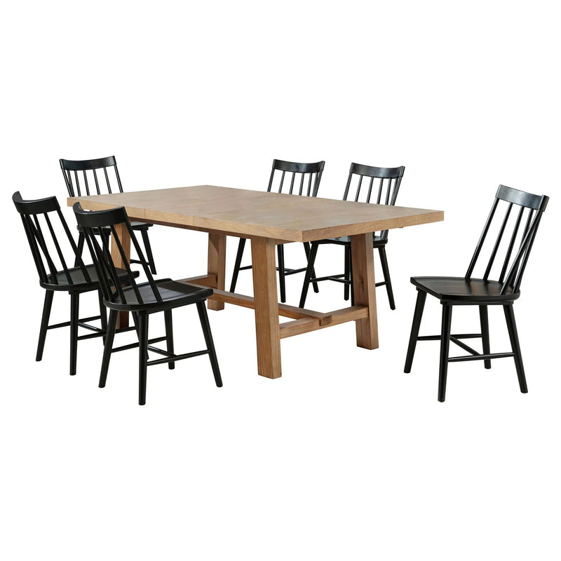 Middleton 7-piece Extension Leaf Dining Set Brown and Black by Unique Piece Furniture