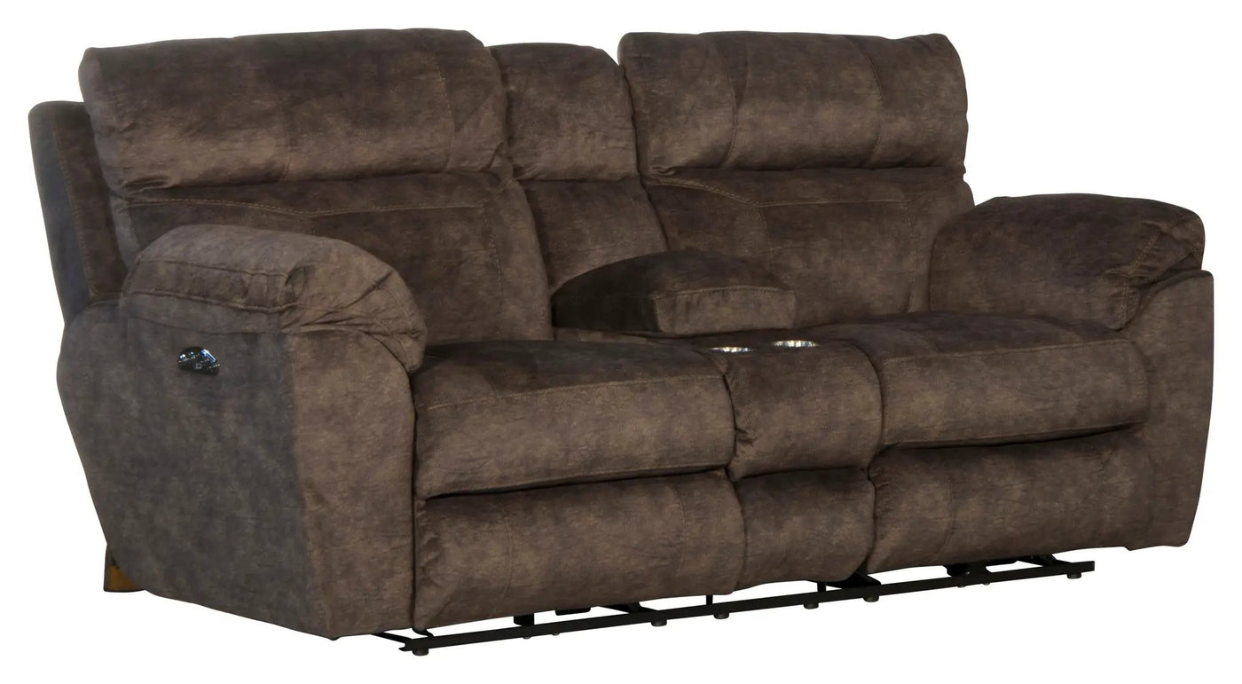 Sedona - Power Headrest Lay Flat Reclining Console Loveseat With Storage & Cupholders by Unique Piece Furniture