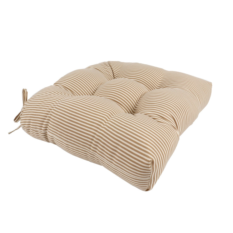 Outdoor Chair Cushions Set of 2 - Beige Striped, photo 9 of 10