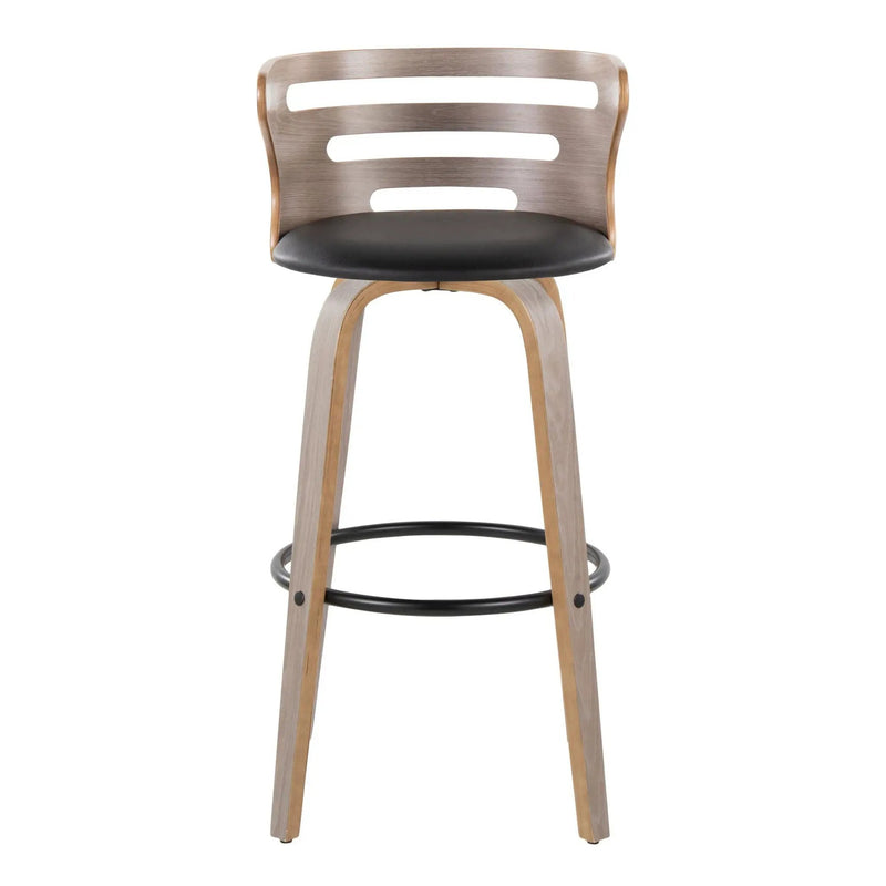 Cosini - Mid Century Modern Fixed Height, Barstool & Swivel And Round Footrest (Set of 2) by Unique Piece Furniture