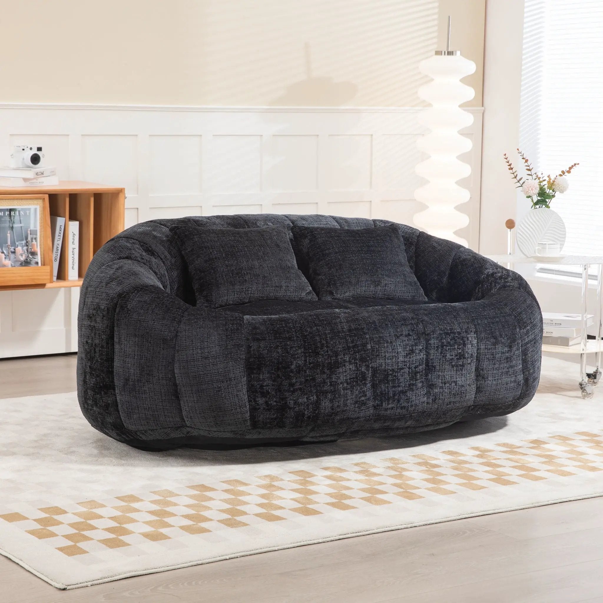 Bean Bag Lazy Sofa, Durable Comfort Lounger High Back Bean Bag Chair Couch by HouseOfZazla