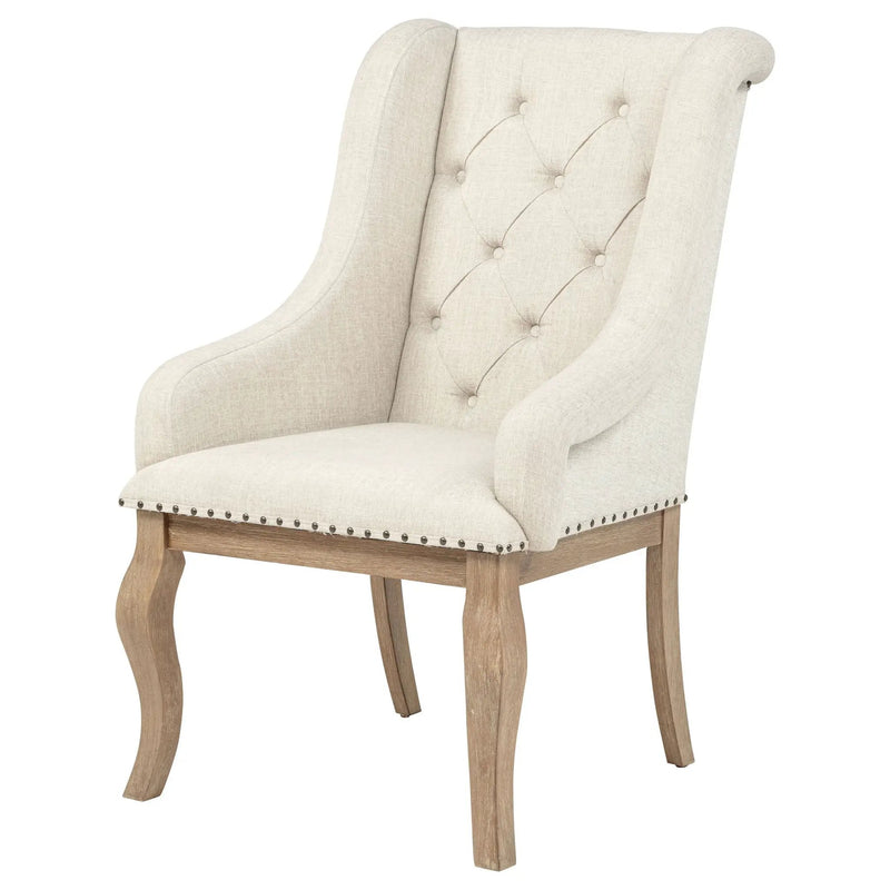 Brockway Upholstered Arm Chair Barley Brown (Set of 2) by Unique Piece Furniture