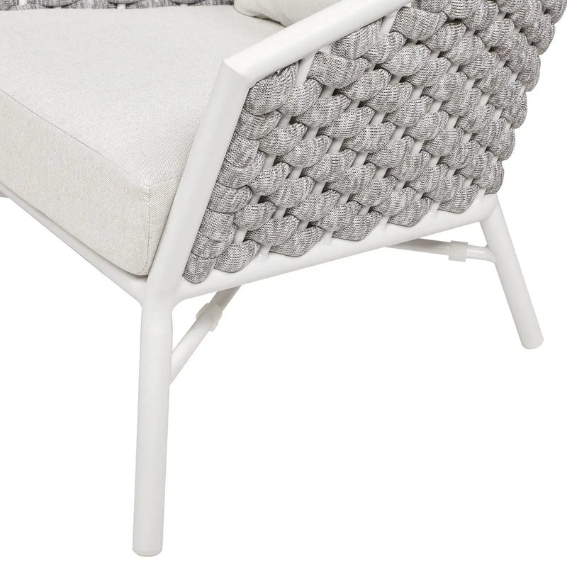 Rowan - Rope Barrel Back Patio Accent Arm Chair (Set of 2) - Optic White by Unique Piece Furniture
