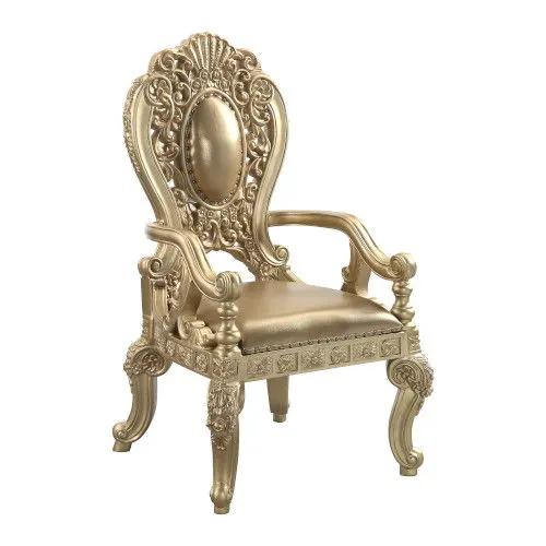 Seville - Arm Chair (Set of 2) - Synthetic Leather & Gold by Unique Piece Furniture