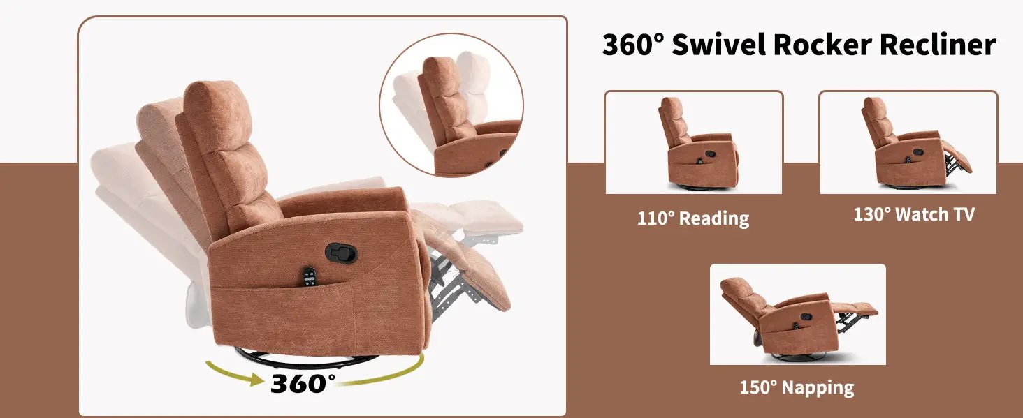 Heat Massage Manual Recliner Chair by HouseOfZazla