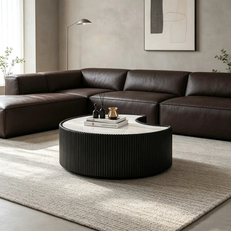Light Sintered Stone Top Coffee Table by HouseOfZazla