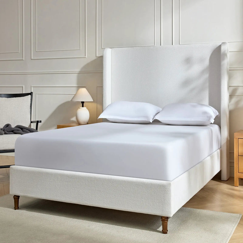 Harper - Tall Headboard Upholstered Bed / High Headboard / Elegant Simplicity / No Box Spring Needed by HouseOfZazla