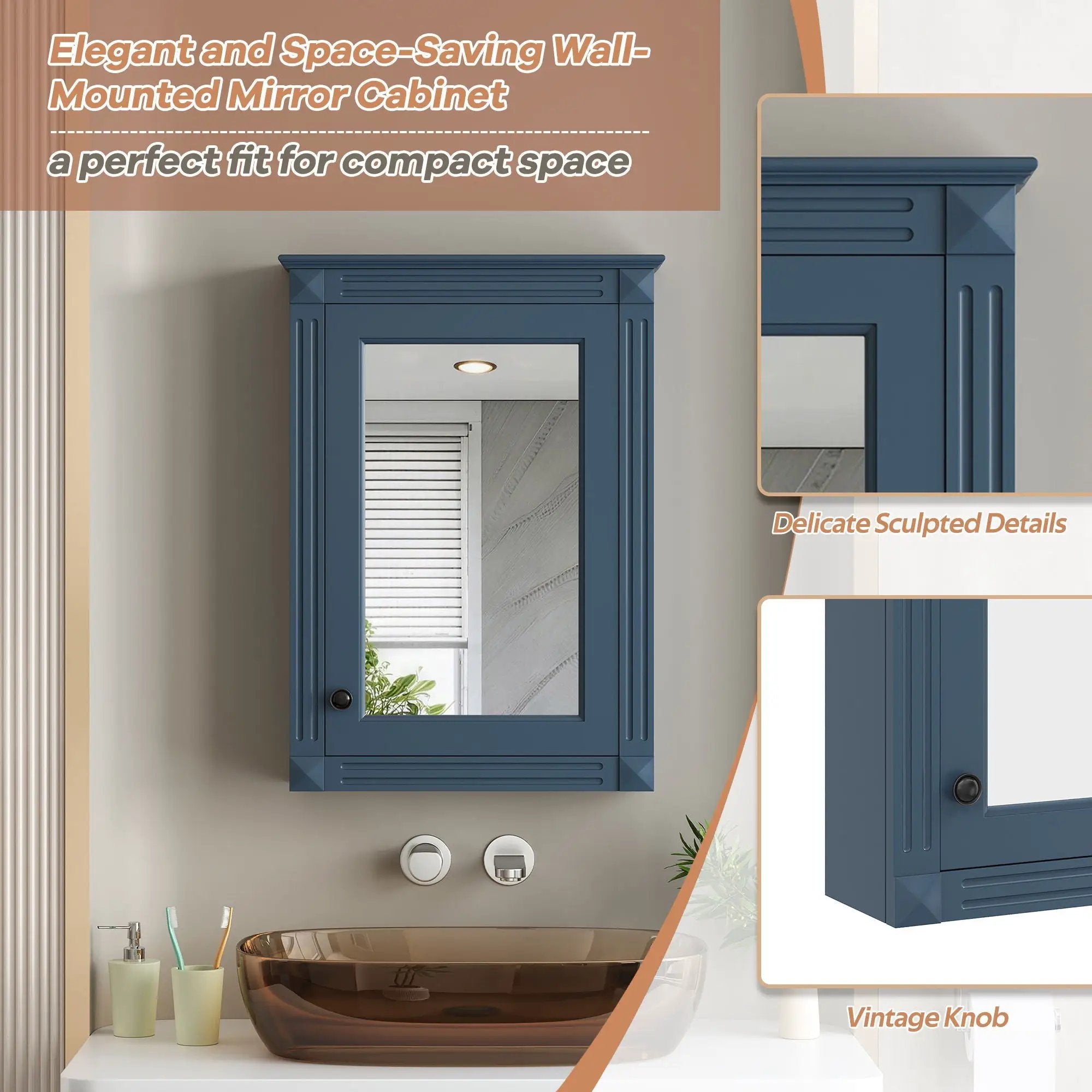 Wall Mounted Bathroom Storage Medicine Cabinet For Over Toilet With Mirror by HouseOfZazla