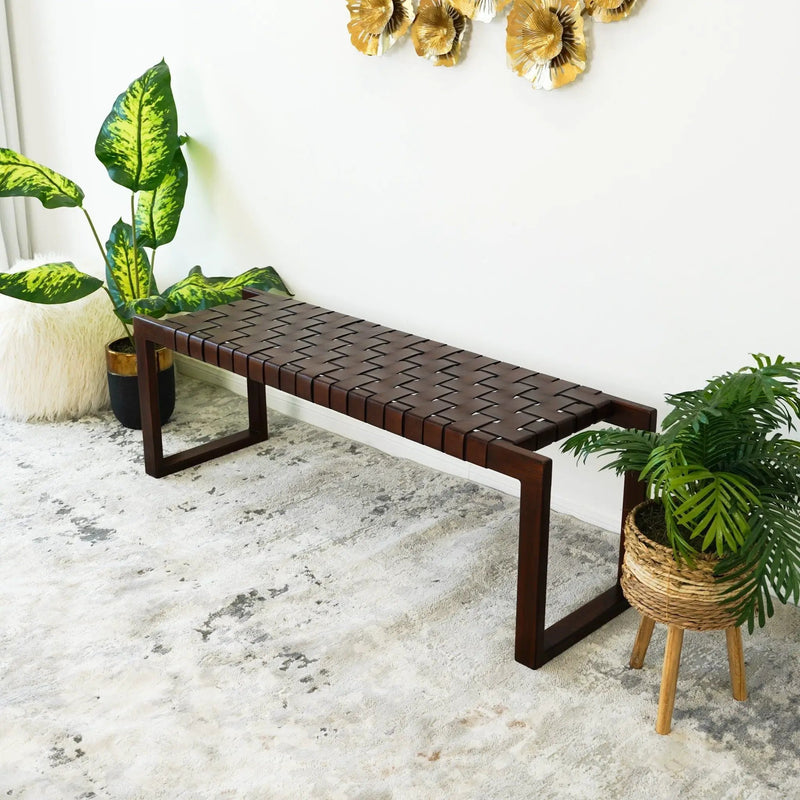 Christina - Bench - Cognac / Dark Brown / Tan by Unique Piece Furniture